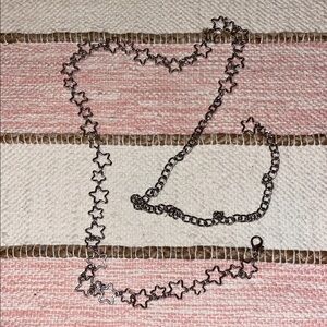 Y2K Silver Star Chain Belt